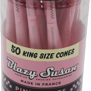 Blazy Susan Pink King Size Pre-Rolled Cones – 50 Count | Ultra-Thin, GMO-Free, Vegan