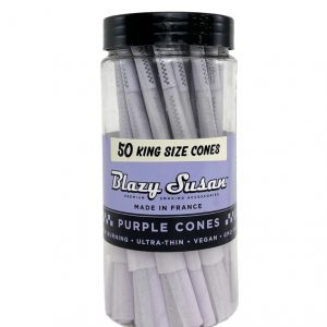 Blazy Susan King Size Purple Pre Rolled Cones | 50 Count Premium