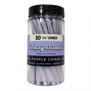 Blazy Susan Purple 1-1/4″ Pre Rolled Cones – 50 Count | Ultra-Thin, GMO-Free