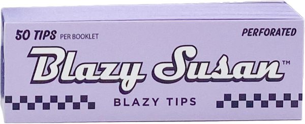 Blazy Susan Purple 25 Filter Tips - Organic, Vegan, Slow-Burning for Rolling