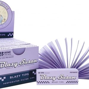 Blazy Susan Purple 25 Filter Tips - Organic, Vegan, Slow-Burning for Rolling