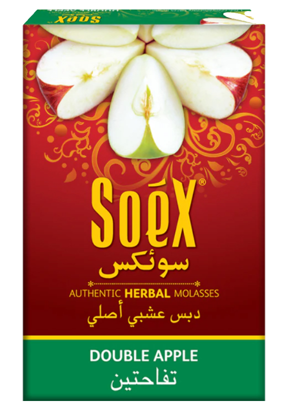 Soex Double Apple Herbal Hookah Molasses | Tobacco & Nicotine-Free Flavor