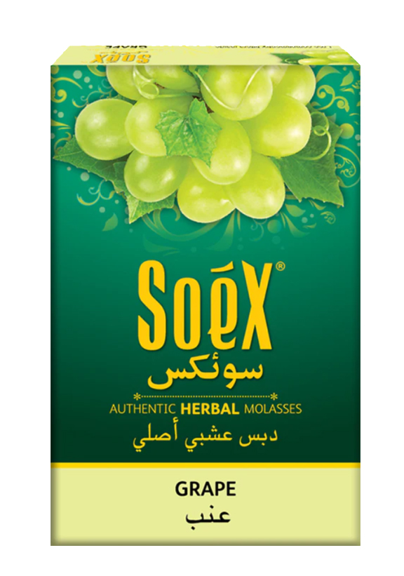 Soex Grape Herbal Hookah Molasses - 250g, Nicotine-Free, Tobacco-Free