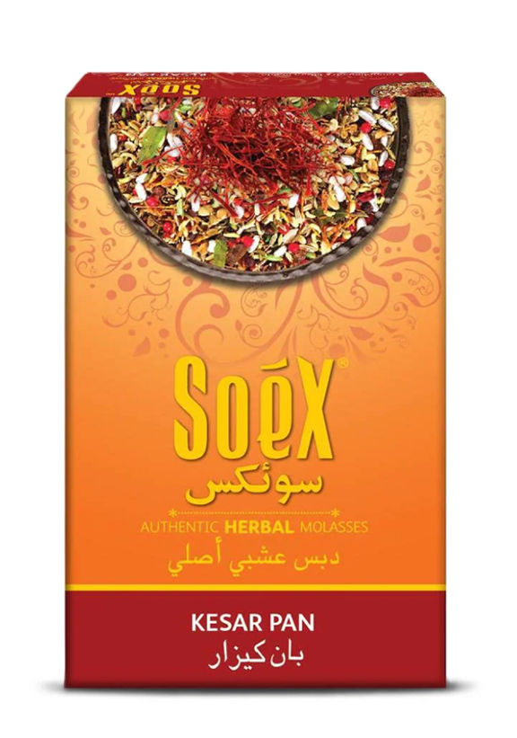 Soex Kesar Pan Herbal Molasses 250g, Tobacco-Free, Nicotine-Free Hookah Flavor