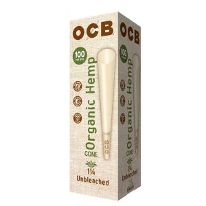 OCB Organic Hemp 1 1/4 Pre Rolled Cone - 100 Units | Premium Hemp Rolling Paper