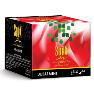 Soex Dubai Mint Herbal Shisha Flavor - 250g, Nicotine Free, Tobacco Free